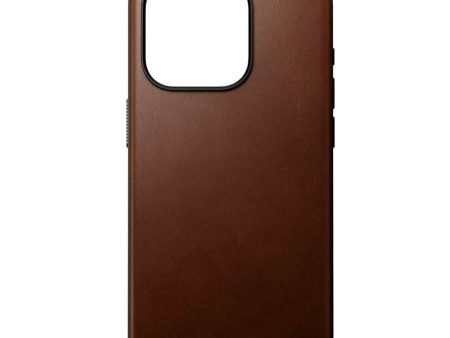 Nomad iPhone 15 Pro Modern Leather Cover - MagSafe Kompatibel - Brun on Sale