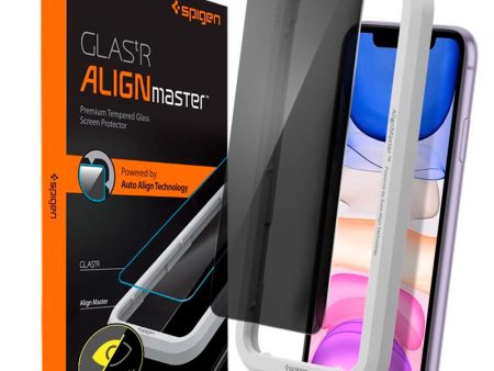 iPhone 11 Spigen Alignmaster Glas.tR Privacy Skærmbeskyttelse - Case Friendly - Gennemsigtig For Discount