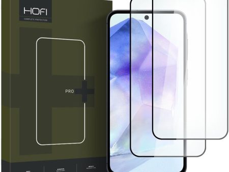 Samsung Galaxy A35 (5G)   A55 (5G) Hofi Glass Pro+ Hærdet Glas Skærmbeskyttelse - Case Friendly - 2-Pak - Sort Kant Supply