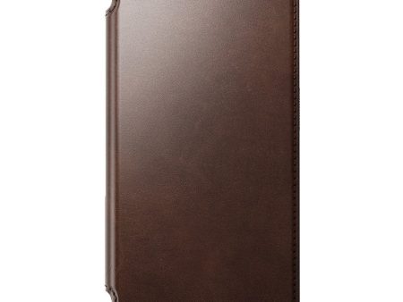 Nomad iPhone 15 Pro Modern Horween Leather Folio Cover - MagSafe Kompatibel - Brun For Cheap