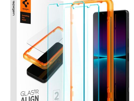 Sony Xperia 1 IV Spigen Alignmaster Glas.tR Skærmbeskyttelse - 2 stk. - Case Friendly - Gennemsigtig Online Sale