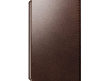 Nomad iPhone 15 Pro Max Modern Horween Leather Folio Cover - MagSafe Kompatibel - Brun For Sale