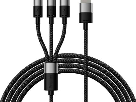 Baseus StarSpeed - 3-i-1 18W USB-A Multi Kabel m. USB-C, Lightning & Micro-USB - 1.2m - Sort Discount