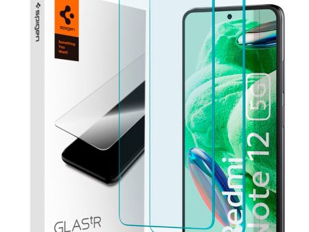 Xiaomi Redmi Note 12 (5G)   Poco X5 (5G) Spigen Glas.tr Slim Hærdet Glas Skærmbeskyttelse - 2 Stk - Gennemsigtig on Sale