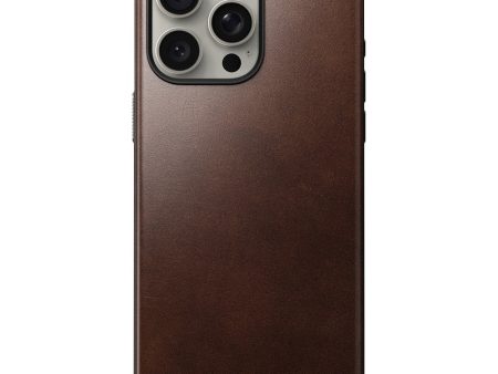 Nomad iPhone 15 Pro Max Modern Horween Leather Cover - MagSafe Kompatibel - Brun on Sale