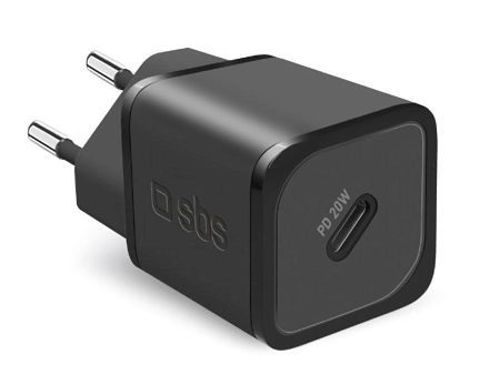 SBS NanoTube PD 20W GaN Vægoplader m. USB-C - Sort Sale