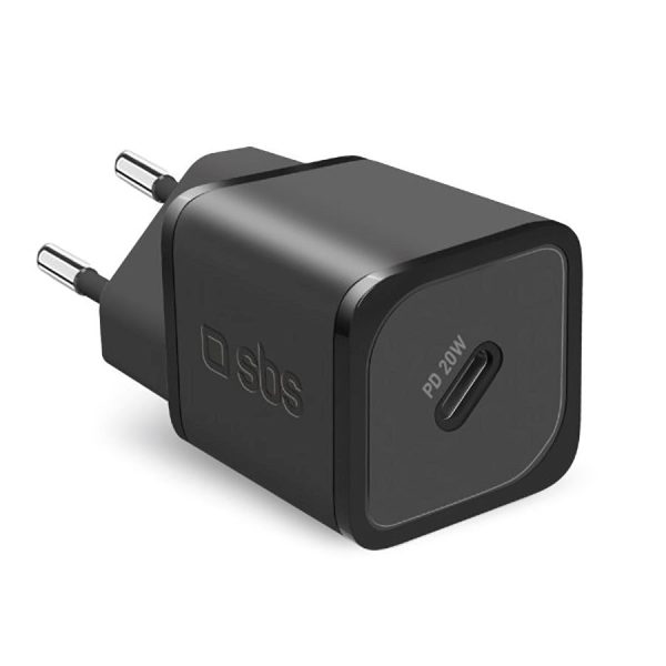 SBS NanoTube PD 20W GaN Vægoplader m. USB-C - Sort Sale