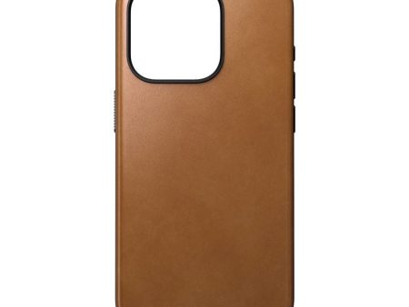 Nomad iPhone 15 Pro Modern Leather Cover - MagSafe Kompatibel - Tan Online Hot Sale