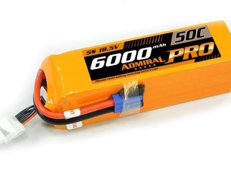 Admiral Pro 6000mAh 5S 18.5V 50C LiPo Battery with EC5 Connector For Discount