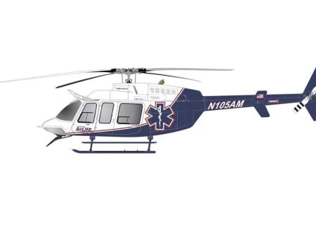 Roban B407 Air Life Blue White 700 Size Scale Helicopter - ARF For Cheap