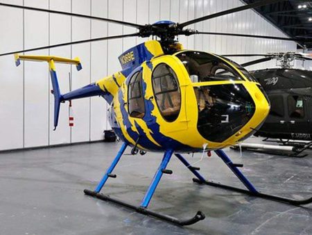 Roban MD-500E Yellow and Blue 800 Size Scale Helicopter - ARF Sale