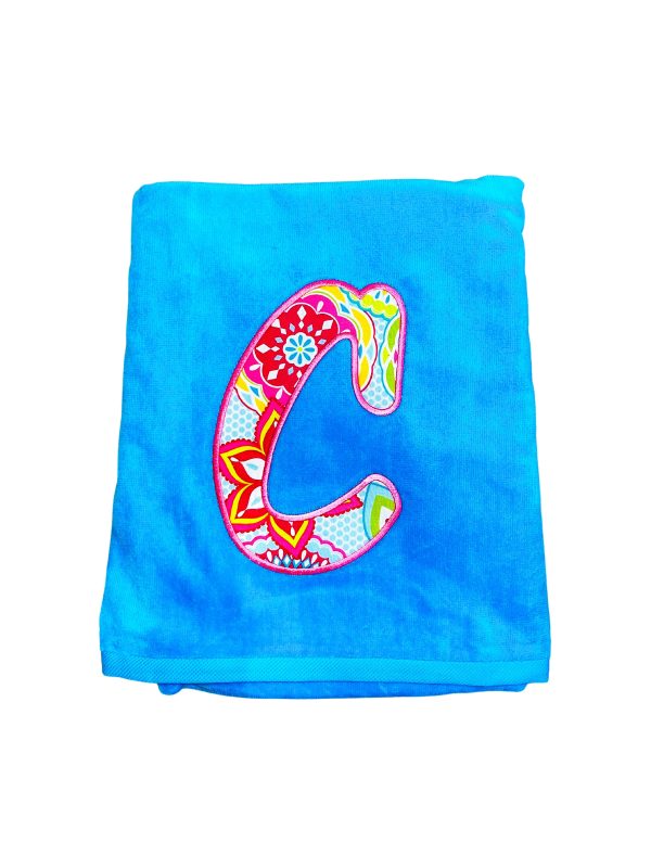 APPLIQUE INITIAL BEACH TOWEL Online Sale