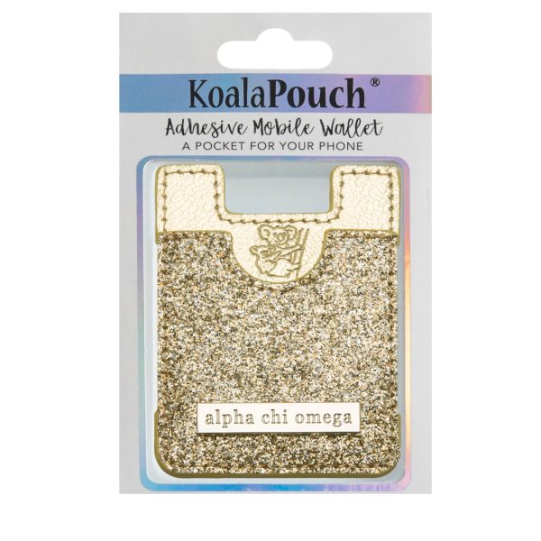 ALPHA CHI OMEGA GOLD GLITTER KOALA POUCH Supply