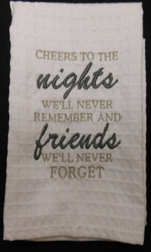 CHEERS TO THE NIGHTS HAND TOWEL Online now