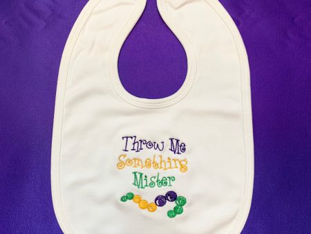 THROW ME SOMETHING MISTER BABY BIB For Sale