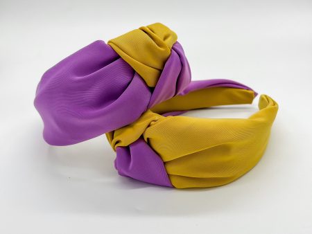 PURPLE AND GOLD TWO TONE KNOT HEADBAND Hot on Sale