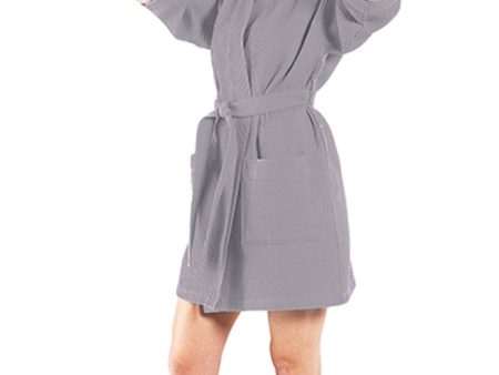 GREY WAFFLE KIMONO BATH ROBE Fashion