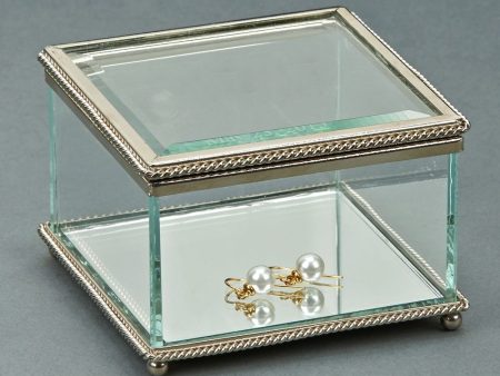 SQUARE GLASS HINGED BOX Cheap