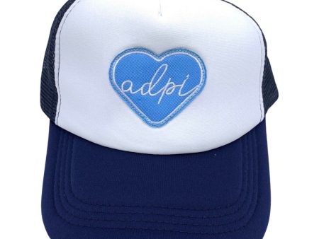 ALPHA DELTA PI HEART TRUCKER HAT Cheap