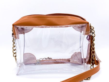 BROWN LEATHER CLEAR PURSE RECTANGLE Online Hot Sale