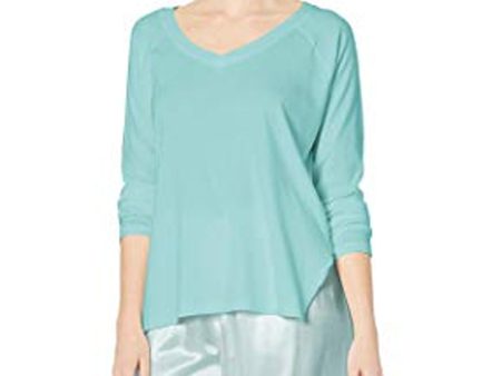 FRANKIE RIBBED LONG SLEEVE TOP AQUA Online Hot Sale