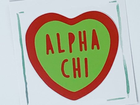 ALPHA CHI OMEGA HEART DECAL Hot on Sale