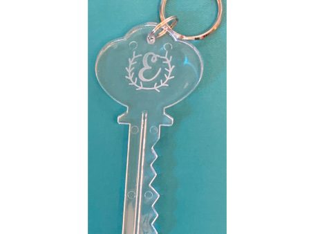 ENGRAVED KEY SHAPED ACRYLIC KEYRING Online now