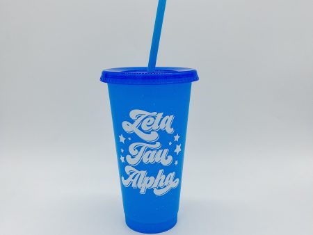 ZETA TAU ALPHA GLITTER COLOR CHANGING CUP For Discount