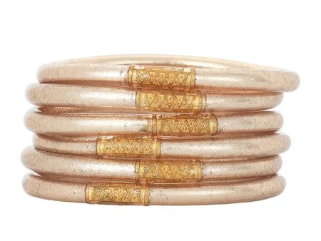 ALL WEATHER CHAMPAGNE BANGLE SET OF 6 on Sale