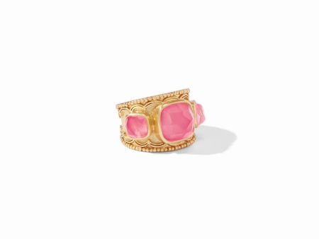 TRIESTE STATEMENT RING GOLD PEONY PINK SIZE 7 Online now