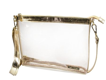 LARGE CROSSBODY CLEAR PURSE GOLD Online now