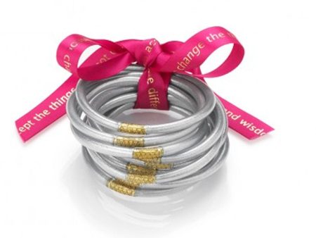 ALL WEATHER SILVER BANGLE SET OF 9 Sale