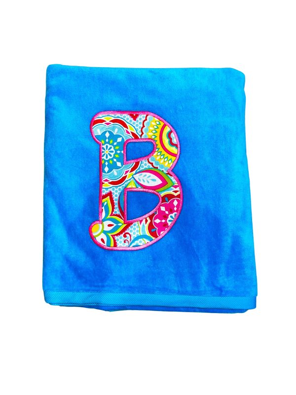 APPLIQUE INITIAL BEACH TOWEL Online Sale