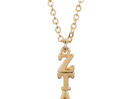 ZETA TAU ALPHA GOLD LAVALIERE NECKLACE For Cheap