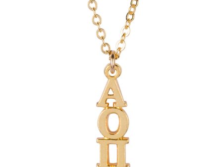 ALPHA OMICRON PI GOLD LAVALIERE NECKLACE Online Hot Sale