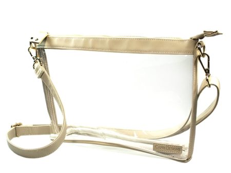 LARGE CROSSBODY CLEAR PURSE TAN Discount