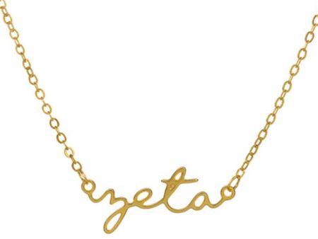 ZETA TAU ALPHA SCRIPT NECKLACE Hot on Sale