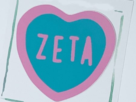 ZETA TAU ALPHA HEART DECAL STICKER Supply