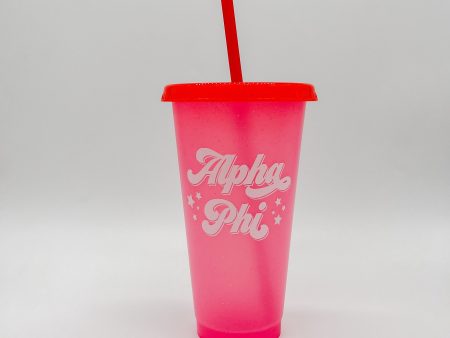 ALPHA PHI GLITTER COLOR CHANGING CUP Fashion