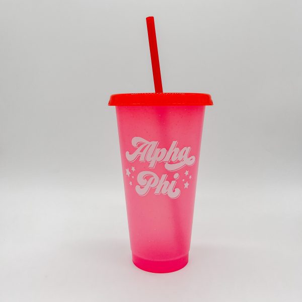 ALPHA PHI GLITTER COLOR CHANGING CUP Fashion