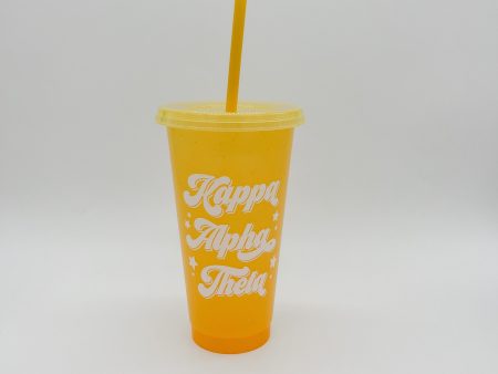 KAPPA ALPHA THETA GLITTER COLOR CHANGING CUP Cheap