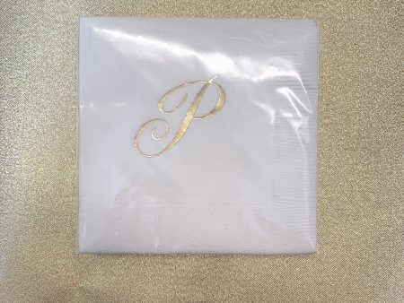 GOLD QUILL INITIAL BEVERAGE NAPKINS Supply