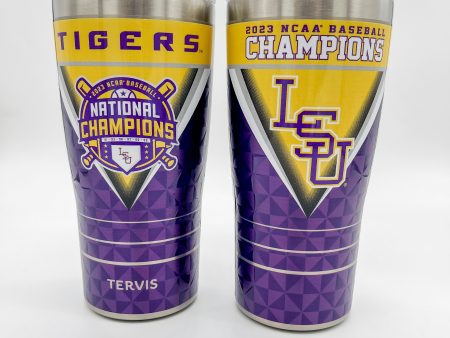 20OZ LSU BASEBALL NATIONAL CHAMPIONS STAINLESS STEEL TUMBLER For Sale