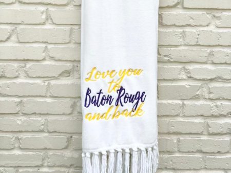 LOVE YOU TO BATON ROUGE AND BACK PLUSH THROW BLANKET For Sale