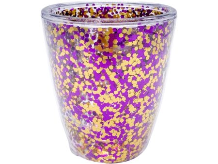 GLITTER STEMLESS WINE PURPLE AND GOLD Online Hot Sale