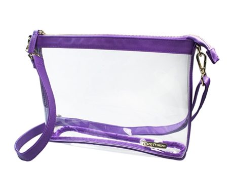 LARGE CROSSBODY CLEAR PURSE PURPLE Online now