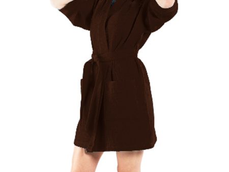 DARK CHOCOLATE WAFFLE KIMONO BATH ROBE on Sale