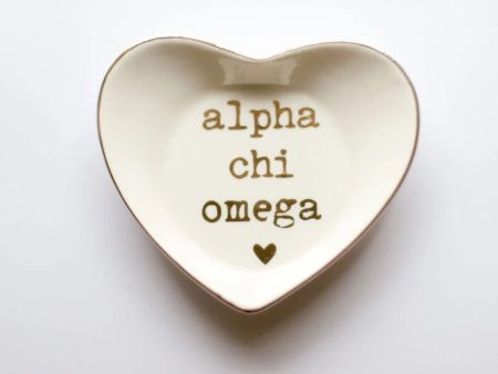 ALPHA CHI OMEGA HEART RING DISH Cheap