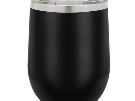 12 OZ BLACK STEMLESS WINE TUMBLER For Sale