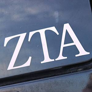 ZETA TAU ALPHA WHITE DECAL LETTERS For Discount